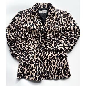 Women's Tahari Arthur Levine Leopard Print Blazer Size 4